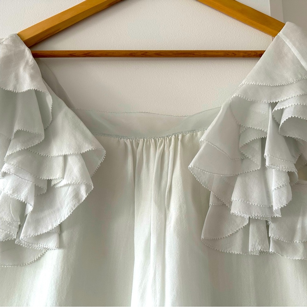 Rebecca Taylor silk flutter sleeve blouse